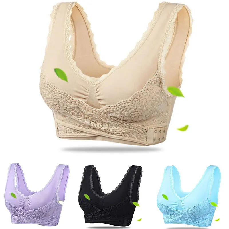 Comfy Corset Bra Front Cross Side Buckle Lace Bras