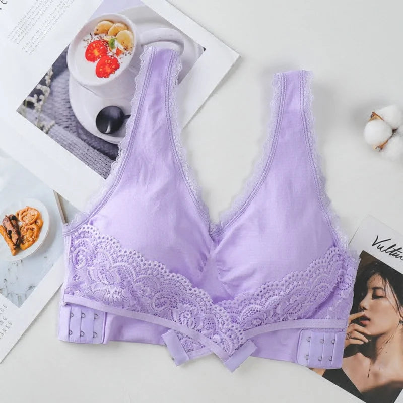 Comfy Corset Bra Front Cross Side Buckle Lace Bras