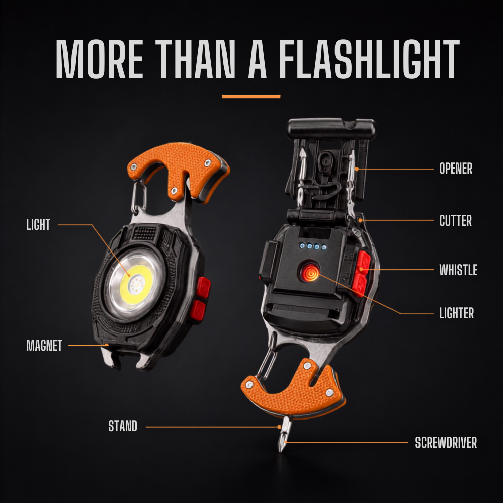 💡8-in-1 Multifunctional Keychain Flashlight🔦🌈