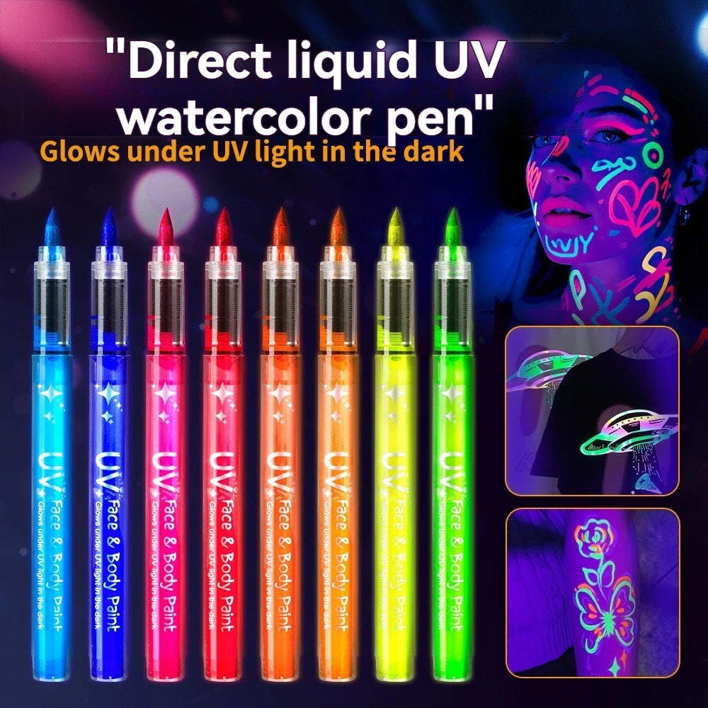 🥳2026 HOT SALE💞50K+ SOLD!🎁UV Glow Face and Body Paint Markers Set