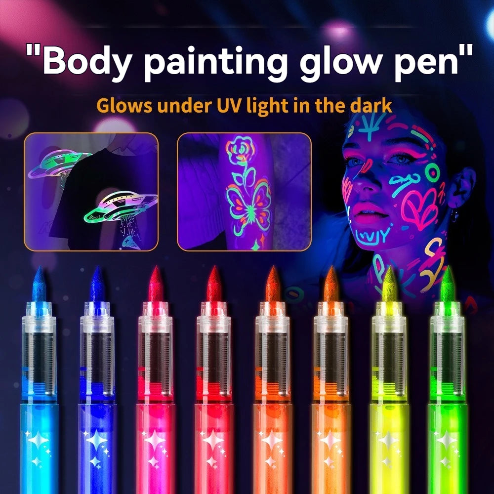 🥳2026 HOT SALE💞50K+ SOLD!🎁UV Glow Face and Body Paint Markers Set