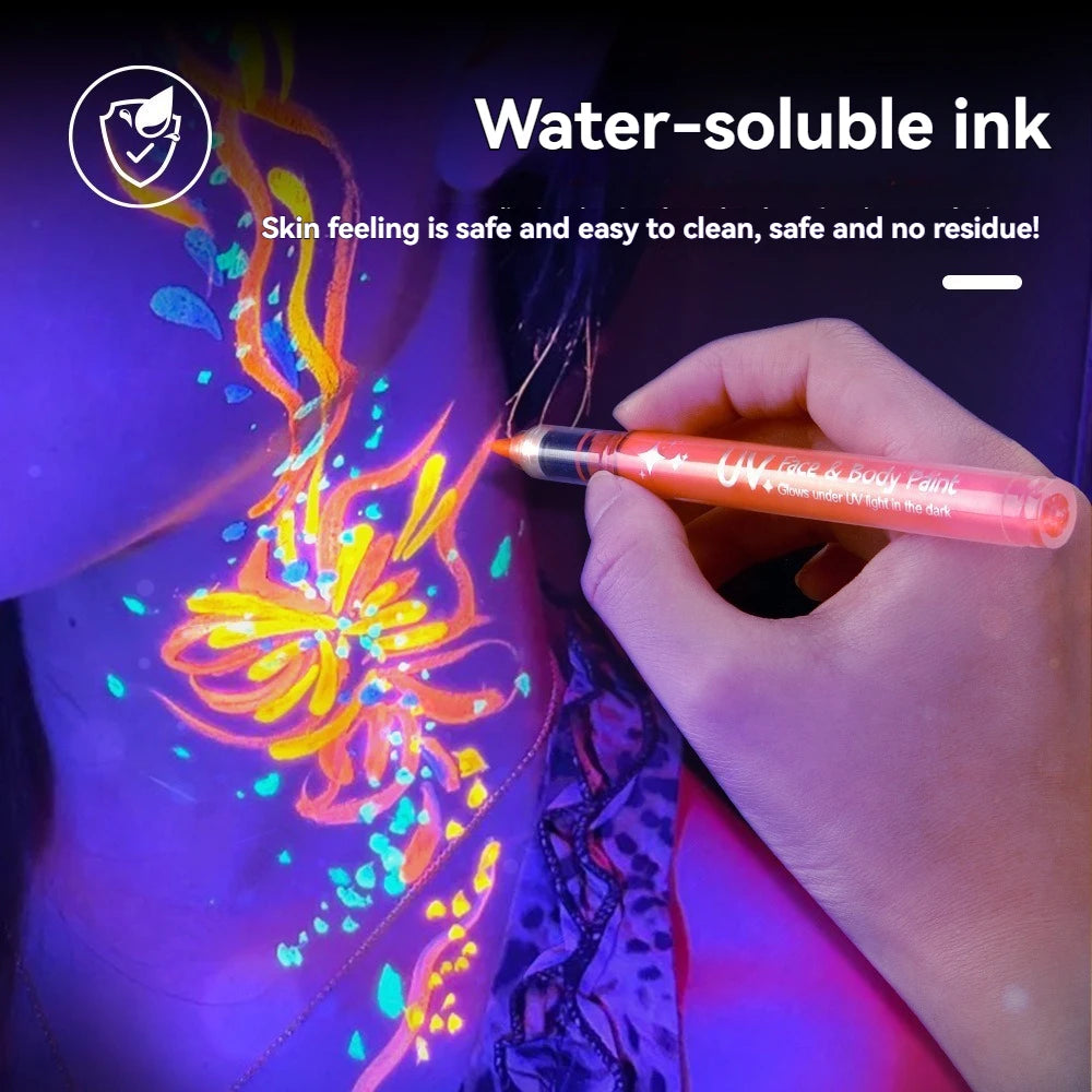 🥳2026 HOT SALE💞50K+ SOLD!🎁UV Glow Face and Body Paint Markers Set