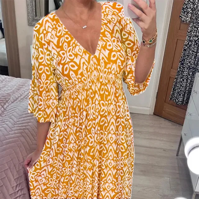 👗 Bohemian Casual Print Long Dress