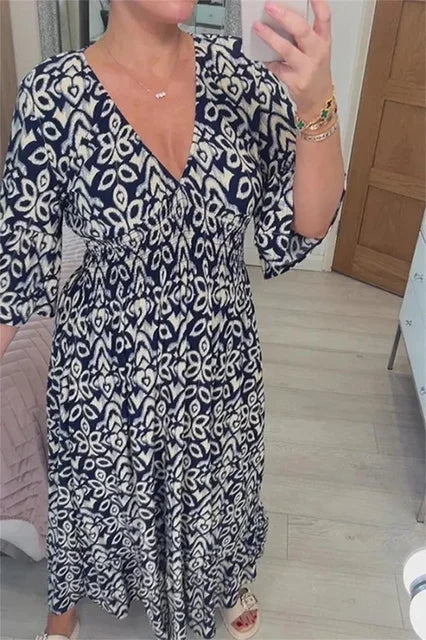 👗 Bohemian Casual Print Long Dress