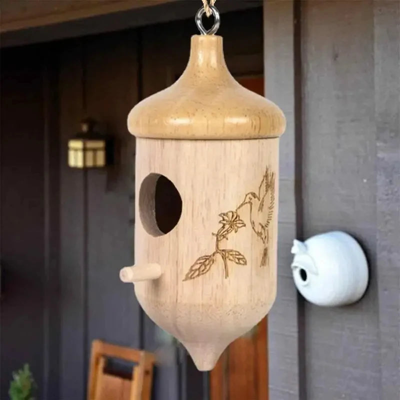 Wooden Hummingbird House-Gift for Nature Lovers