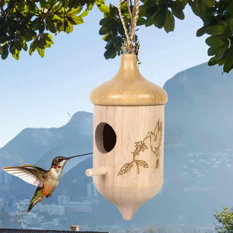Wooden Hummingbird House-Gift for Nature Lovers
