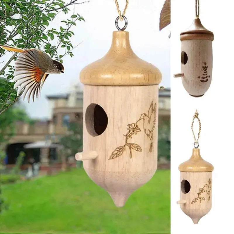 Wooden Hummingbird House-Gift for Nature Lovers