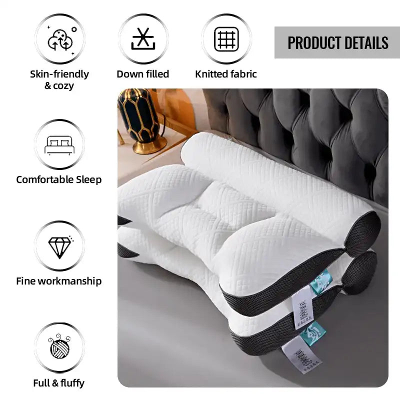 🔥 HOT SALE 🔥-Sleep Enhancing Cervical Support Comfort Down Pillow
