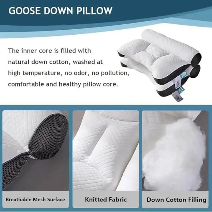 🔥 HOT SALE 🔥-Sleep Enhancing Cervical Support Comfort Down Pillow