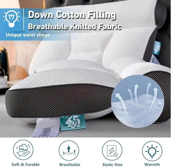 🔥 HOT SALE 🔥-Sleep Enhancing Cervical Support Comfort Down Pillow