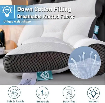 🔥 HOT SALE 🔥-Sleep Enhancing Cervical Support Comfort Down Pillow
