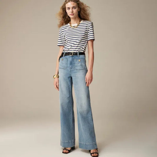 Tummy Control Sailor Wide Leg Trouser ⭐ 2024 Best Selling Jeans