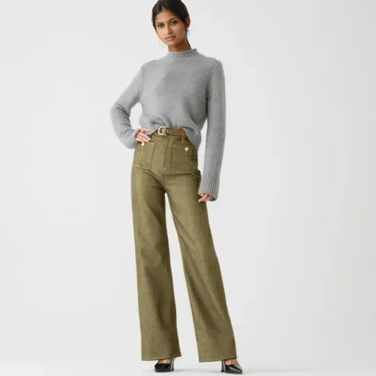 Tummy Control Sailor Wide Leg Trouser ⭐ 2024 Best Selling Jeans